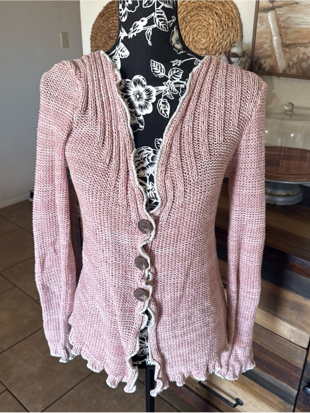 Kimchi Blue Dusty Rose Knit Button-Front Cardigan